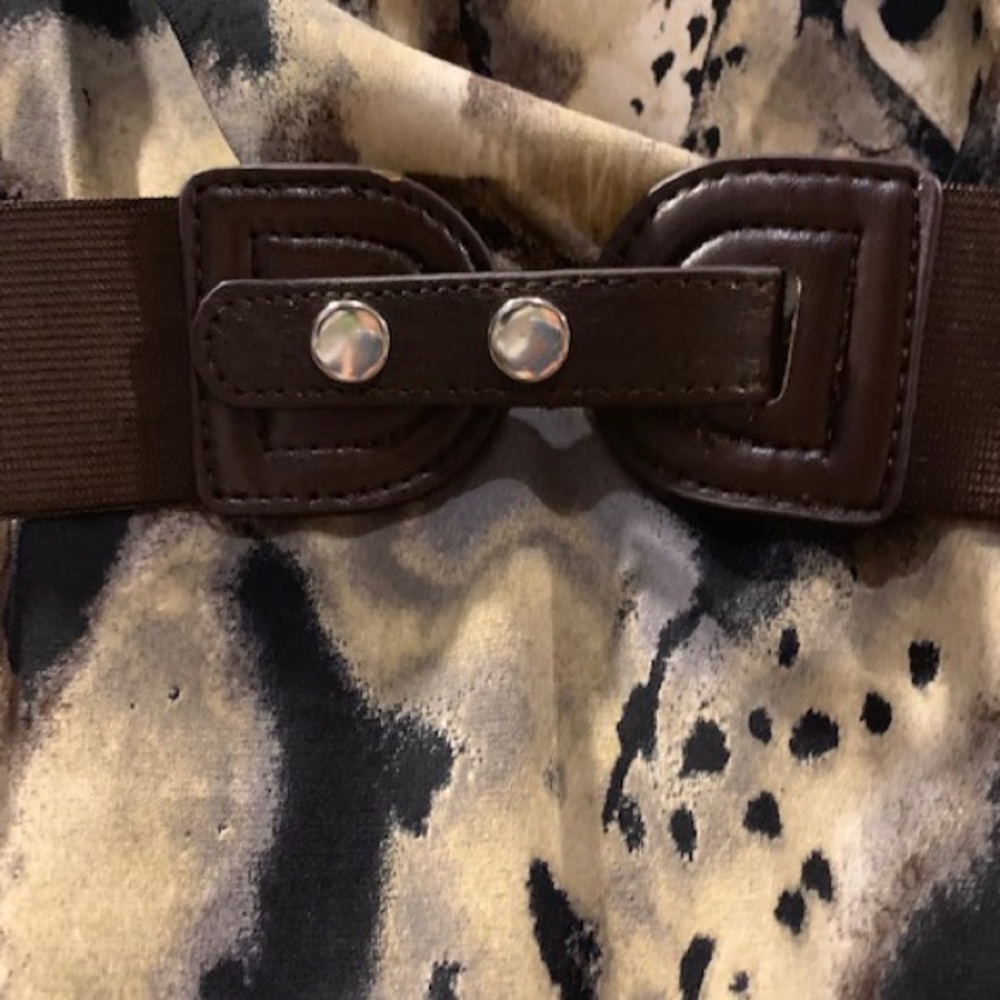 JTB Sleeveless Belted Pattern MidiDress